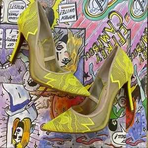 Jessica Simpson Yellow Lace Pumps